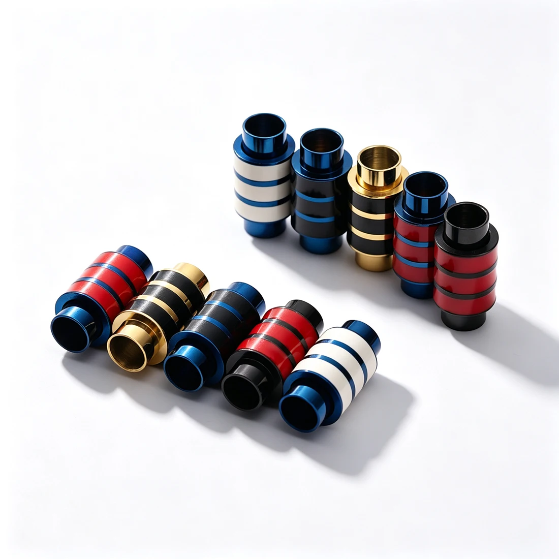 5/10Pcs Multi‑Color Stripes Enamel Magnetic Clasps Stainless Steel End Connector For Bracelet Necklace Handmade Jewelry Supplies