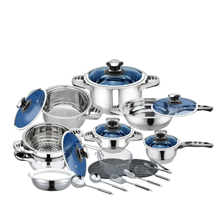 Stainless Steel Camping Cookware and Outdoor Cooking Set, Tri-Ply Cookware Set