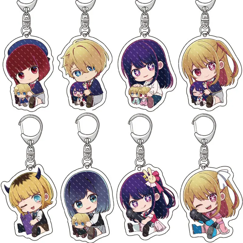 Anime Oshi No Ko Keychain Ai Hoshino Ruby Hoshino Kana Arima Cartoon Cosplay Figures Pendant Key Chain Ring Jewelry Accessories