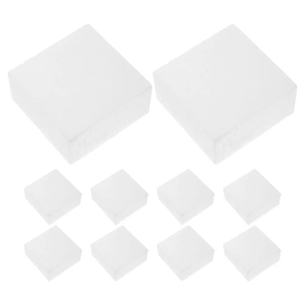 10Pcs Cake Decorating Dummy Foam Set Square White Fake Cake Dummies for Wedding Birthday Baby Shower Practice Display
