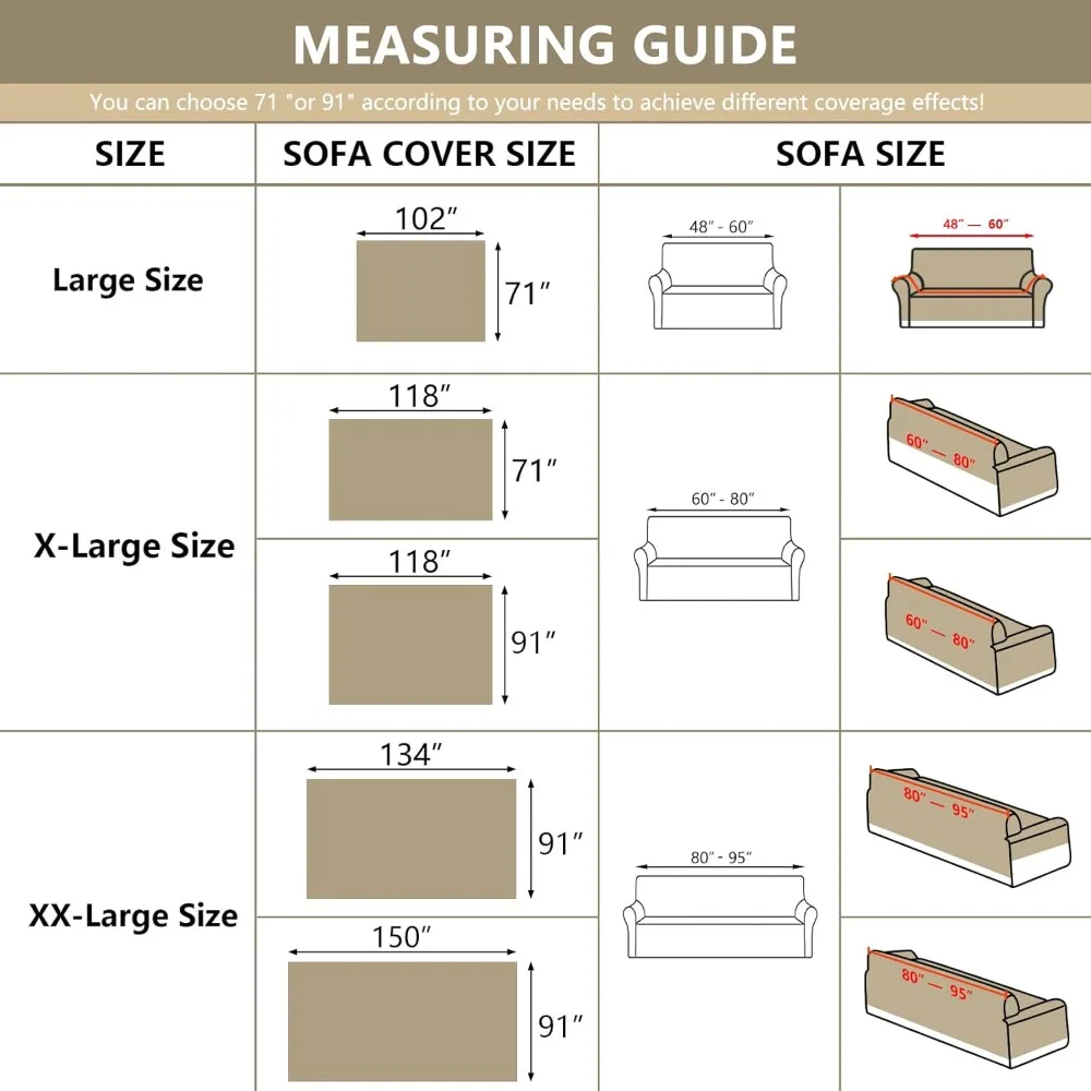 غطاء أريكة بيج صديق للحيوانات الأليفة لأريكة ذات وسادتين، مناسب للأرائك المقطعية على شكل حرف L، مادة الشنيل #6