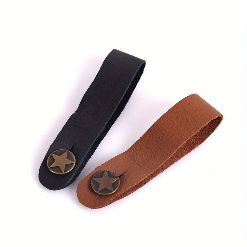 2PCS Guitar Neck Strap Leather Head Belt Holder Button Safe Lock Ukulele Bass Folk Acoustic Electric Guitar Accessories