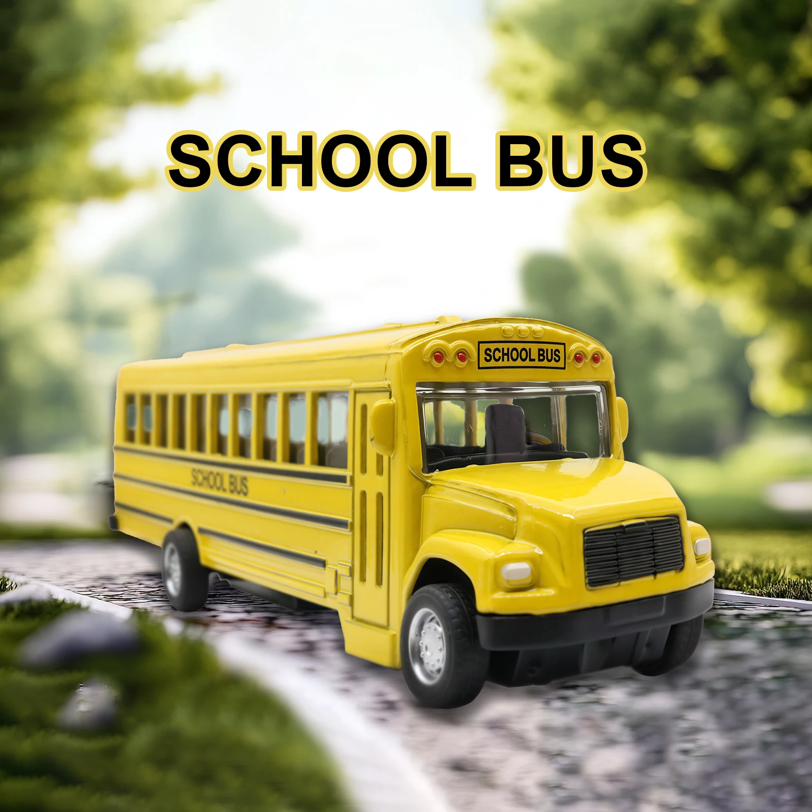 

1:43 Высококачественная игрушка для школьного автобуса из металлического сплава - желтая, устойчивая к атмосферным воздействиям, модель большого автобуса 14 см, подарок на Хэллоуин и Рождество