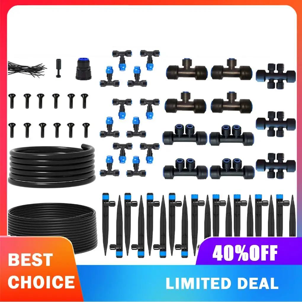 Flexible Drip Irrigation Solution With 3 Adjustable Drip Heads And Quick-connect Components For Control Spray