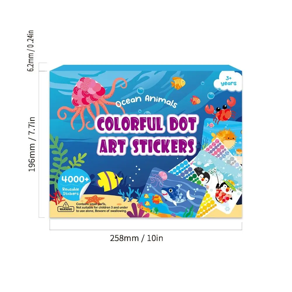 Paper Children Dot Colorful Book Puzzle Montessori Art Stickers Collection Book Reusable Drawing Mosaic DIY Color Dot Toy