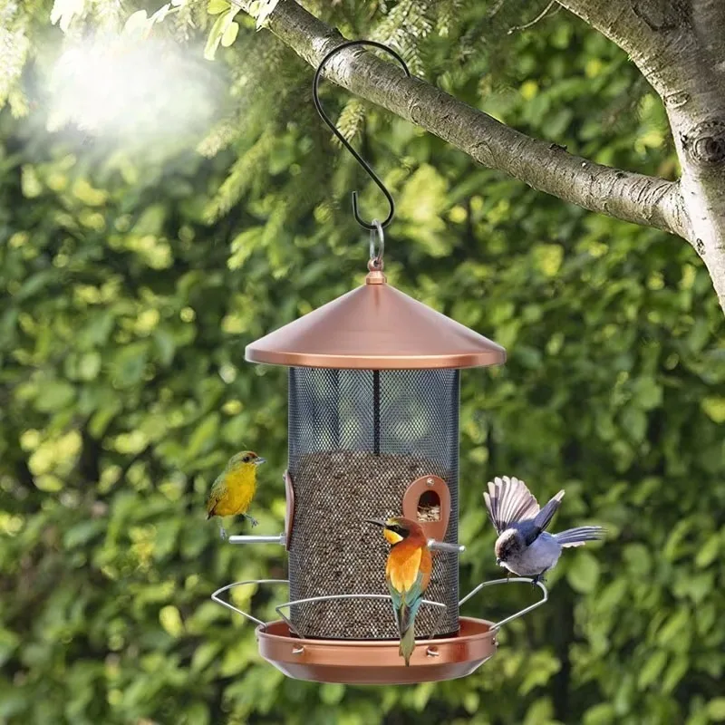 Bird Feeder Outdoor 12.6 Mesh Screen with Copper - View Large Wild Bird Feeder with Hook Hook Tree