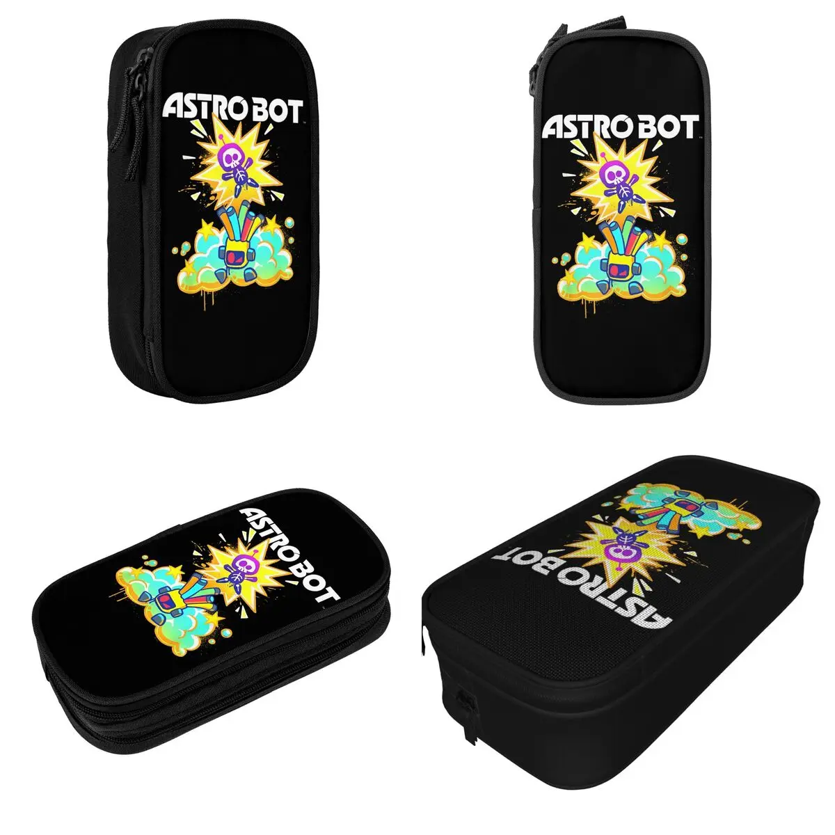 A-Astro-Bot Airbrush Gaming Pencil Cases Cartoon Robert Pencil Pouch Pen Box Large Storage Pencil Bags School Gifts Stationery