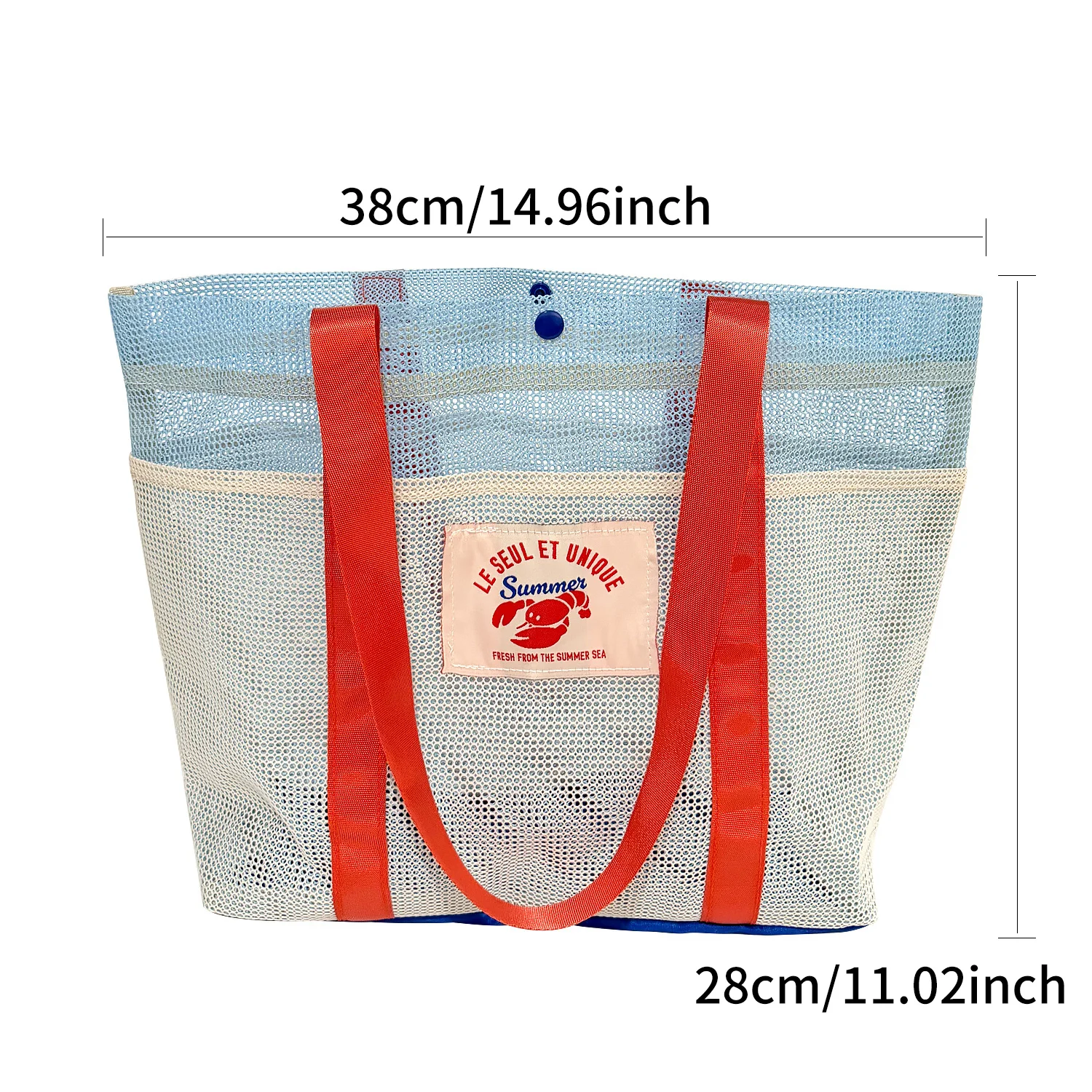 Large Capacity Beach Bag Sand-proof Mesh Beach Swimming Pool Travel Storage Tote Bag Multi-pocket Design Family Holiday Essentia