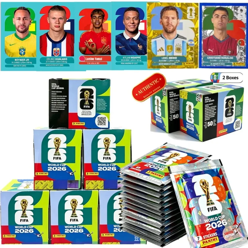 Image of Offiziell lizenziertes Panini-Aufkleberpaket｜2026 Fußball-WM-Sammleraufkleber, Erinnerungsgeschenk für Fanspartys