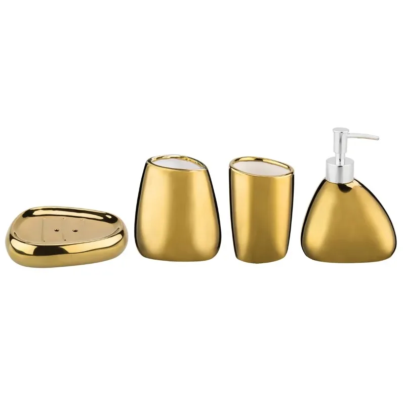 

Toilet Toilet Bathroom Supplies Ceramic Gold Bathroom Accessories Household Bathroom 4-piece Set