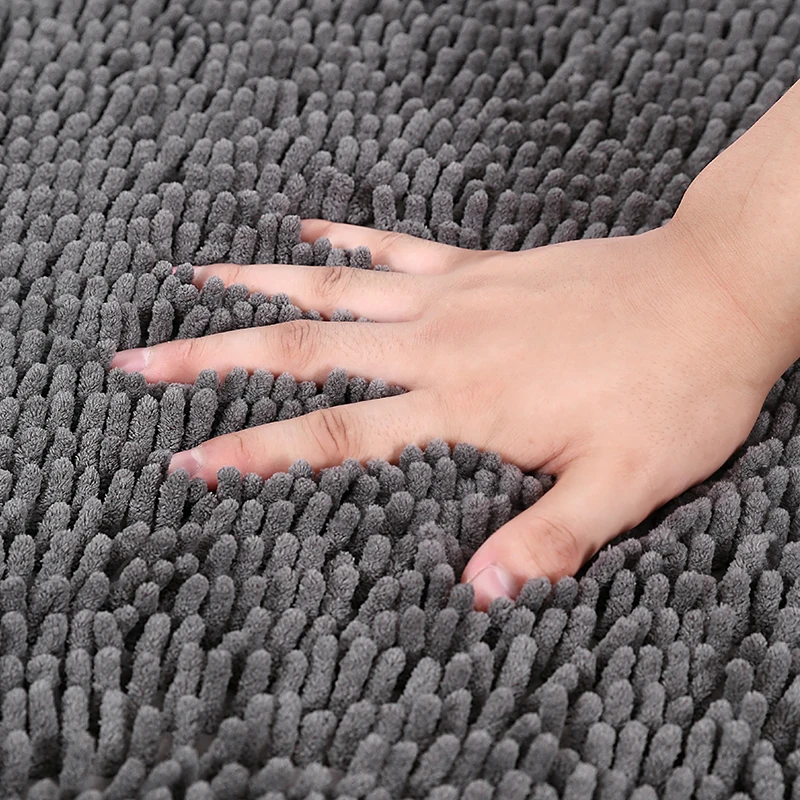 Non-Slip Shaggy Bathroom Rug - Soft,Thick Chenille Plush Bath Mat with PVC Backing,Woven Bath Rug,Quick Dry,Durable.0.79inch