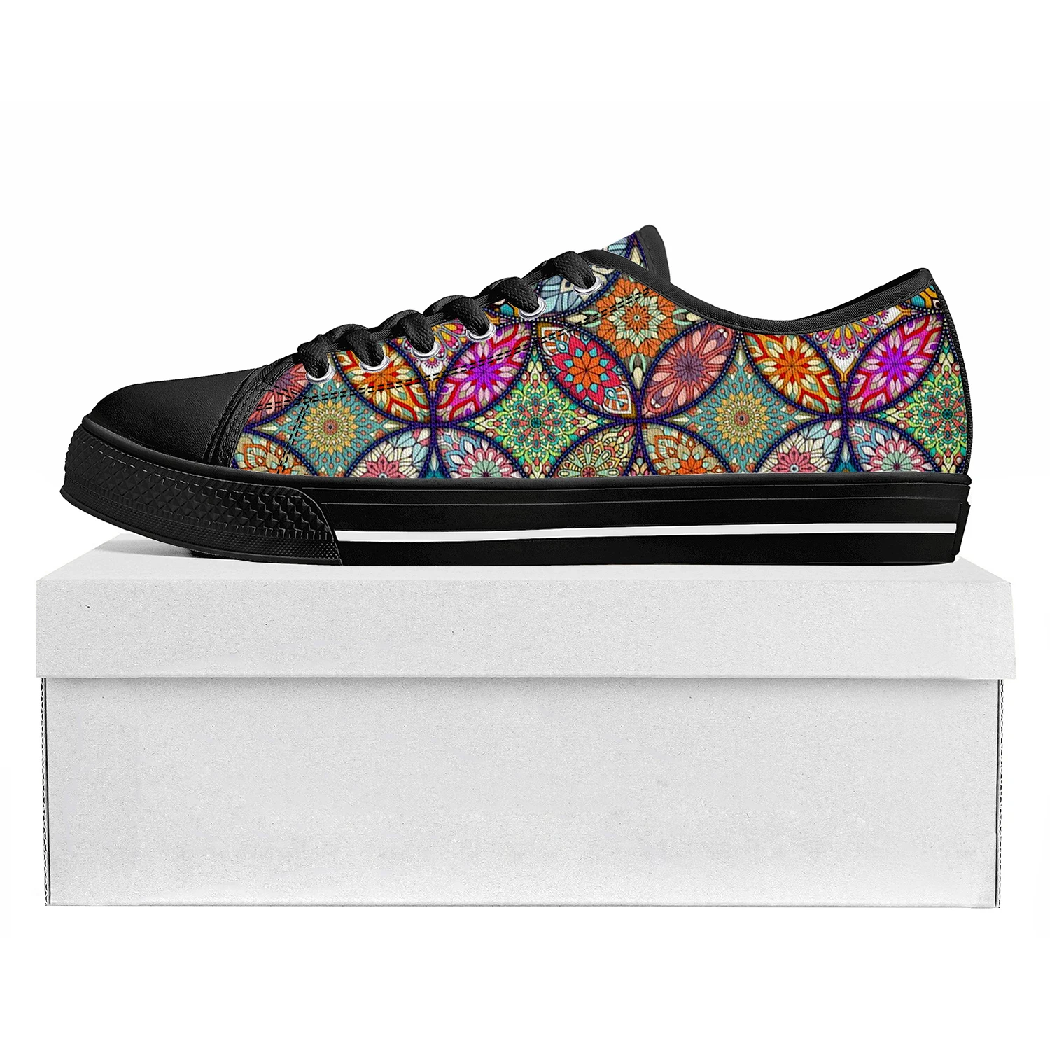 Bohemia Mandala Geometric Low Top High Quality Sneakers Mens Womens Teenager Tailor-made Shoe Canvas Sneaker Casual Couple Shoes