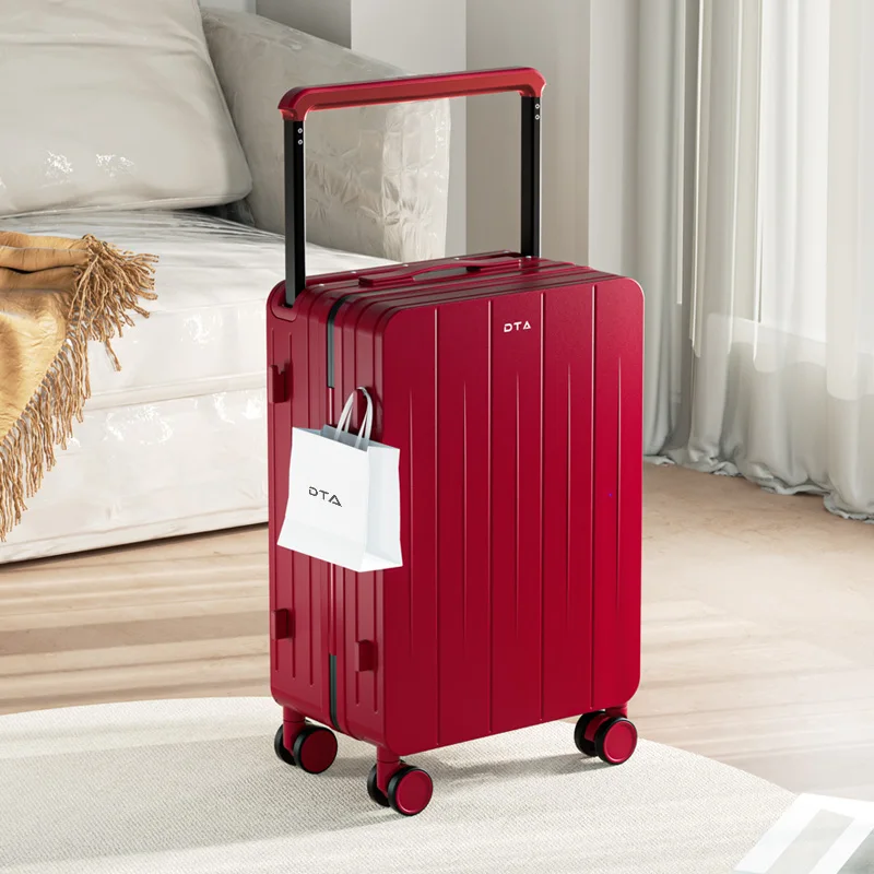 GraspDream Gepäck weiblich 20" kleiner Trolley-Koffer neuer hochwertiger Koffer Level Travel 24 hellrosa Lederkoffer 7