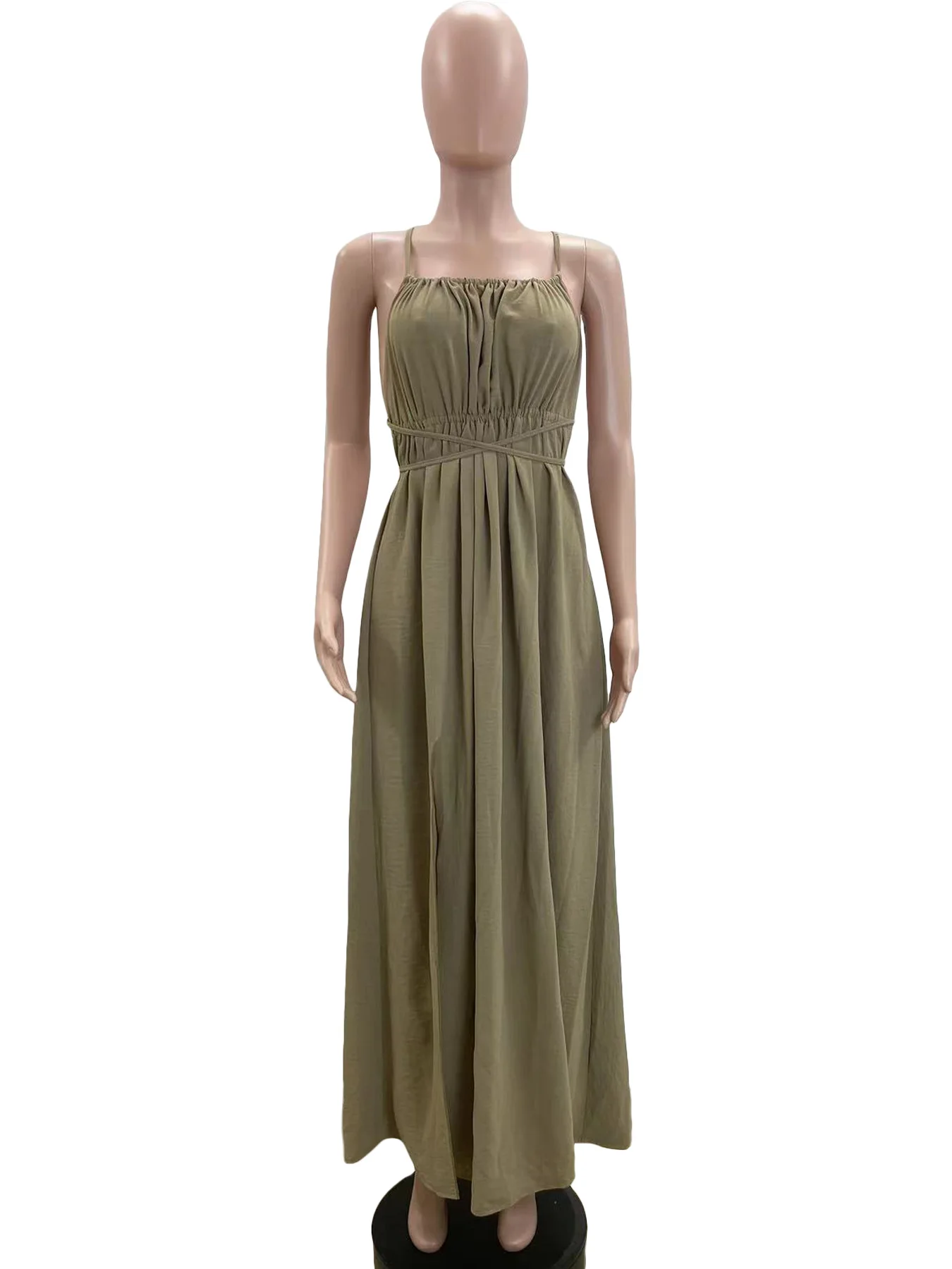 Leibchen Kleid Frauen Knöchel Länge Kleider Vestidos Quadrat Kragen Sexy Backless 2025, Sommer Leichte Stretch Lose Y2k Streetwear