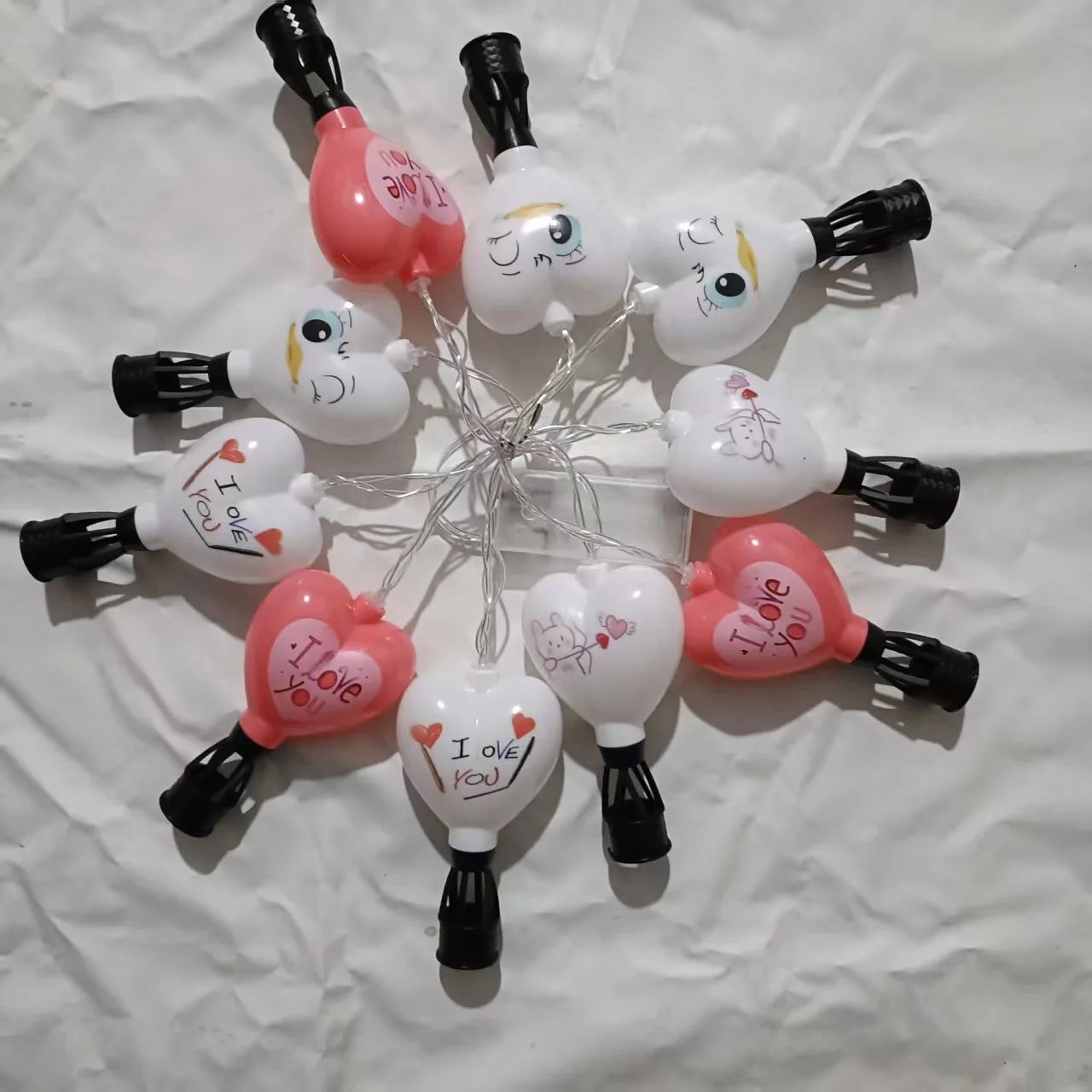 لطيفة منطاد الهواء الساخن سلاسل الإضاءة ديكور فناء المنزل أضواء الدعائم الطرف