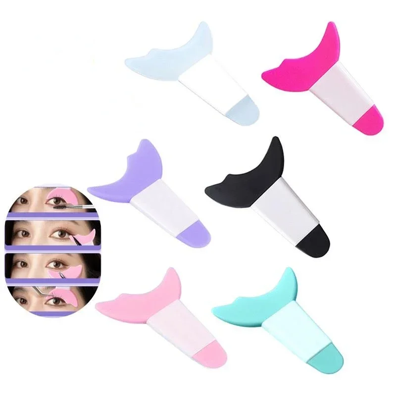 4 個アイライナーアプリケーターガードパッド眉毛アイライナーツールステンシルまつげシリコンバッフルマスカラテンプレートシールドアイメイク