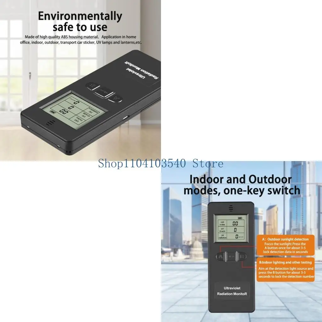 02DC Measuring Ultraviolet Solar Light Radiations Portable UV Intensity Meter UV for Sun Light Strength Tester Handheld Digit