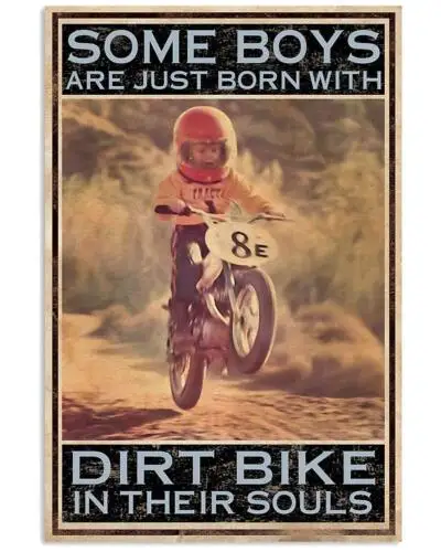 Licpact Metal Signs Plaques Wall Decor Hanging Art Some Boys are Just Born wi... sign