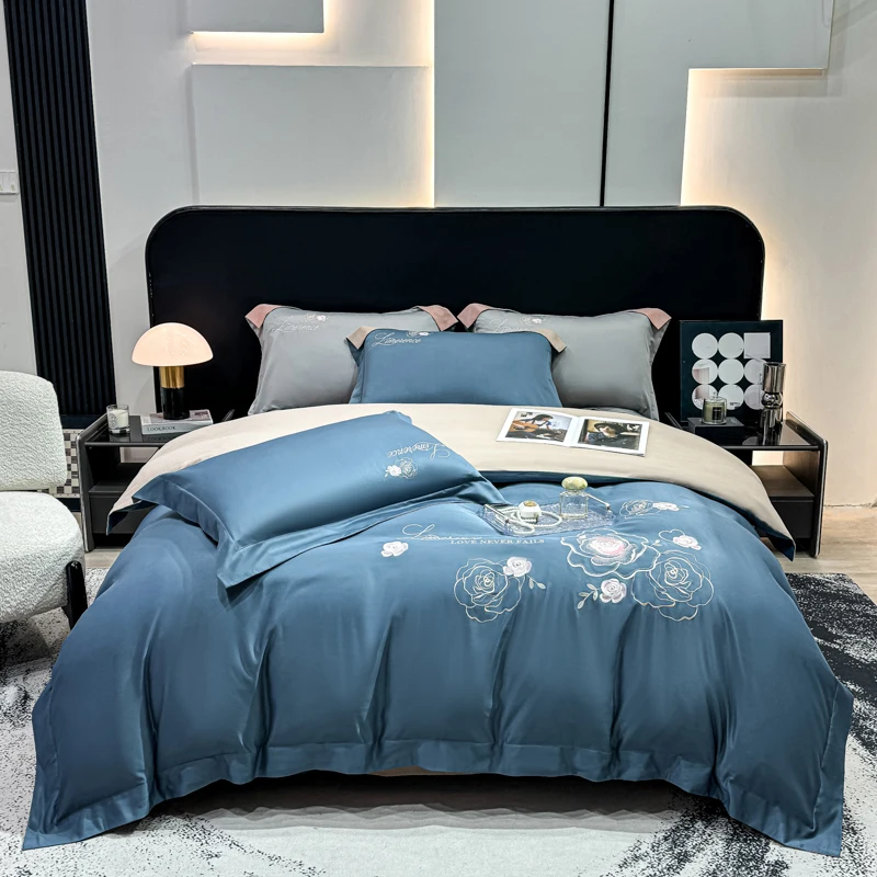 

Flower cut-out hand-embroidered, milk fleece collection four-piece set, princess bedding set, machine washable.