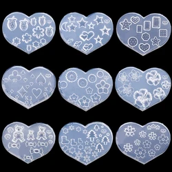 Tiny Beads Crown Heart Star Moon Heart Flower Nail Art Earrings Silicone Mould Jewelry Casting Tool UV Epoxy Resin Silicone Mold