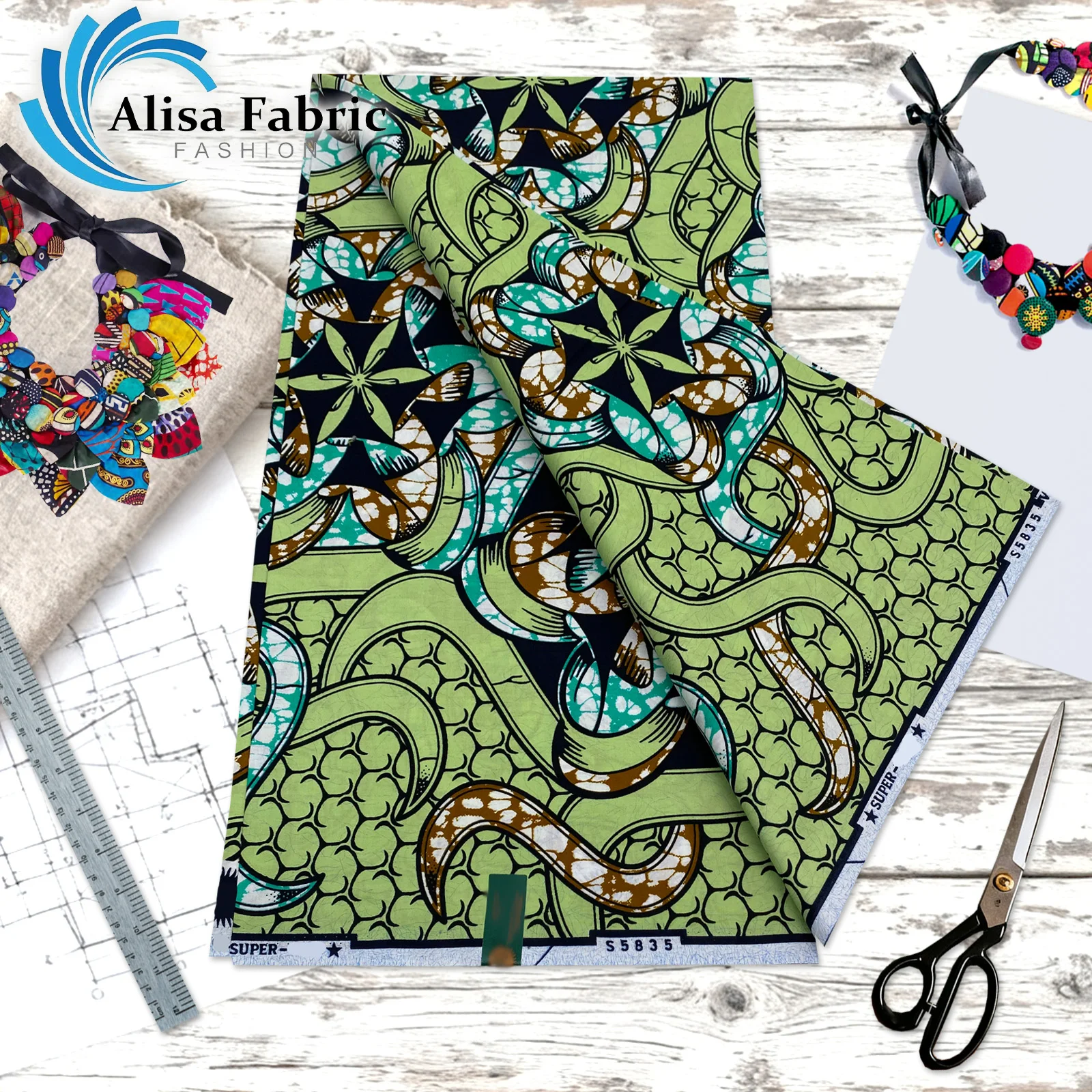 

Модная суперпрочная ткань Ghana Ankara Wax, африканская, 6 ярдов, 100% хлопок, оптом 2026 года для домашнего декора