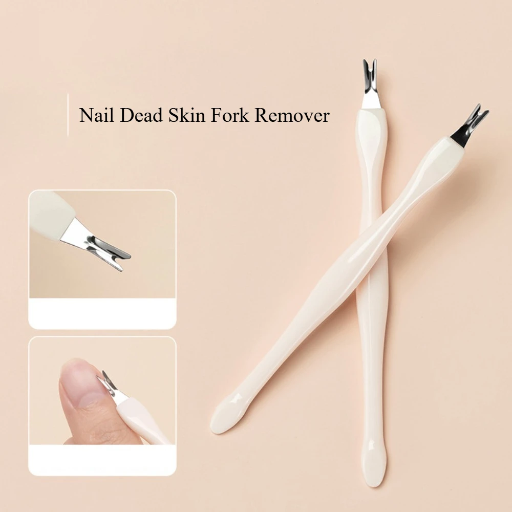 

2Pcs/Set New Fashion Nail Dead Skin Fork Remover Nail Groove Pedicure Calluses Dead Skin Cuticle Pushers Nail Tools Wholesale