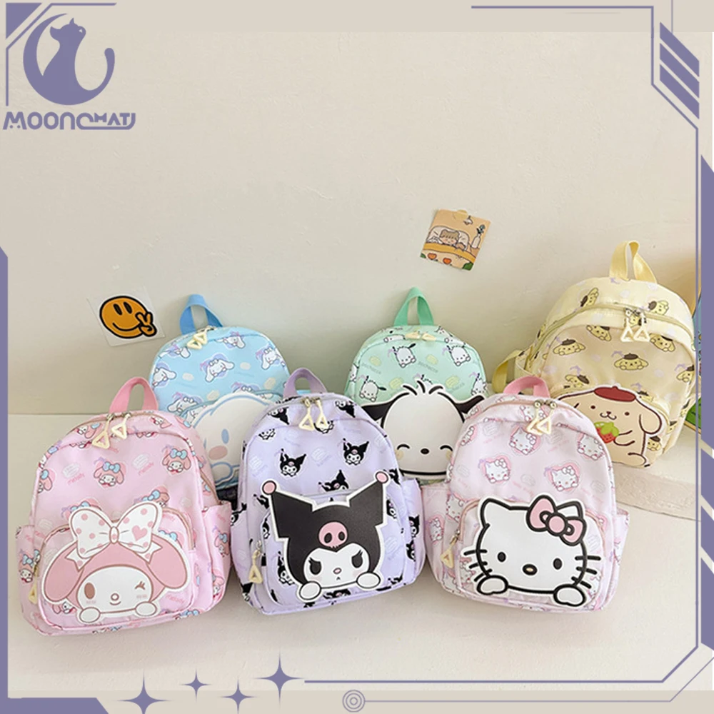 Sanrio Kid tornister plecak Hello Kitty Kuromi Cinnamoroll plecak z nadrukiem przybory szkolne dla uczniów torba na ramię o dużej pojemności