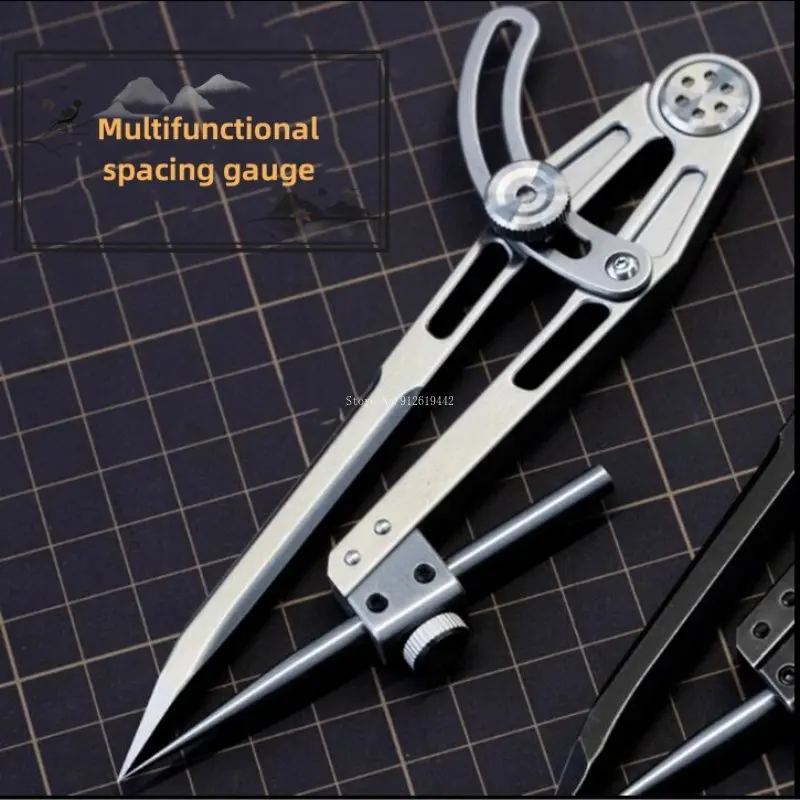 Multifunctional Pinch-pen Compasses Leather Spacing Gauge Stationery Draw Round Compasses Woodworking Scribing Grooving Tool