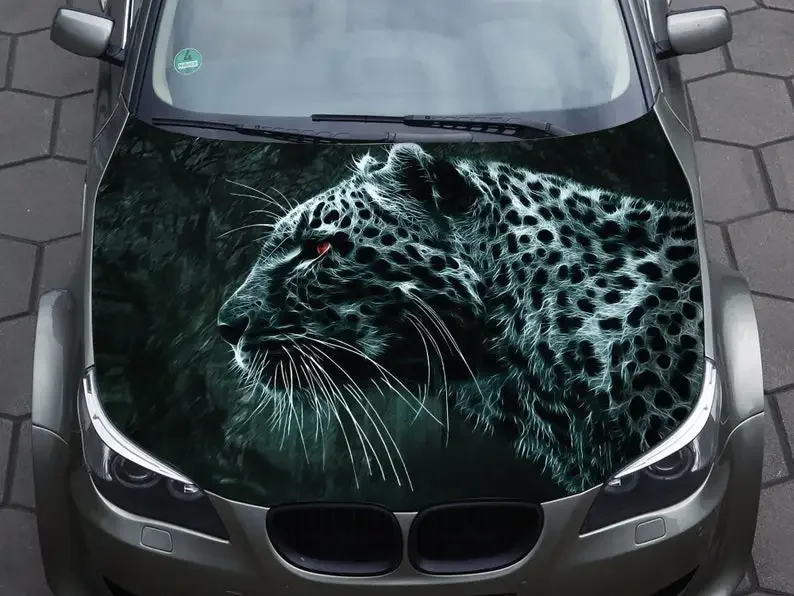 Car Hood Decal, Leopard, Vinyl, Sticker, Graphic, Wrap-Decal, Truck Decals,Truck Graphic, Bonnet-Decal, Skull,f150,jaguar Animal