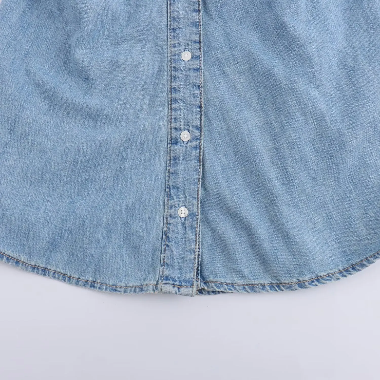 ZBZA Jesień Nowa Modna Damska Spodnia Jeansowa Dr Street Sle Długi Rękaw Kołnierzyk Poliester