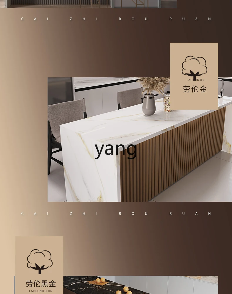 TGF Home Living Room Partition Cabinet Dining Table Rock Slab Island Kitchen Sideboard Cabinet Internet Celebrity Style