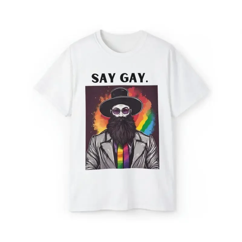 Vibrant 'Say Gay' Unisex Cotton Tee  Embrace Diversity and Style