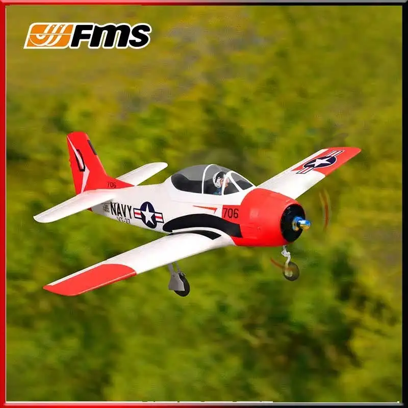 New Fms T28 Trojan 800mm Rc Fixed Wing Wwii Simulation Navy Vt 27 Remote Control Plane For Beginner Adult Outdoor Flying Hobby