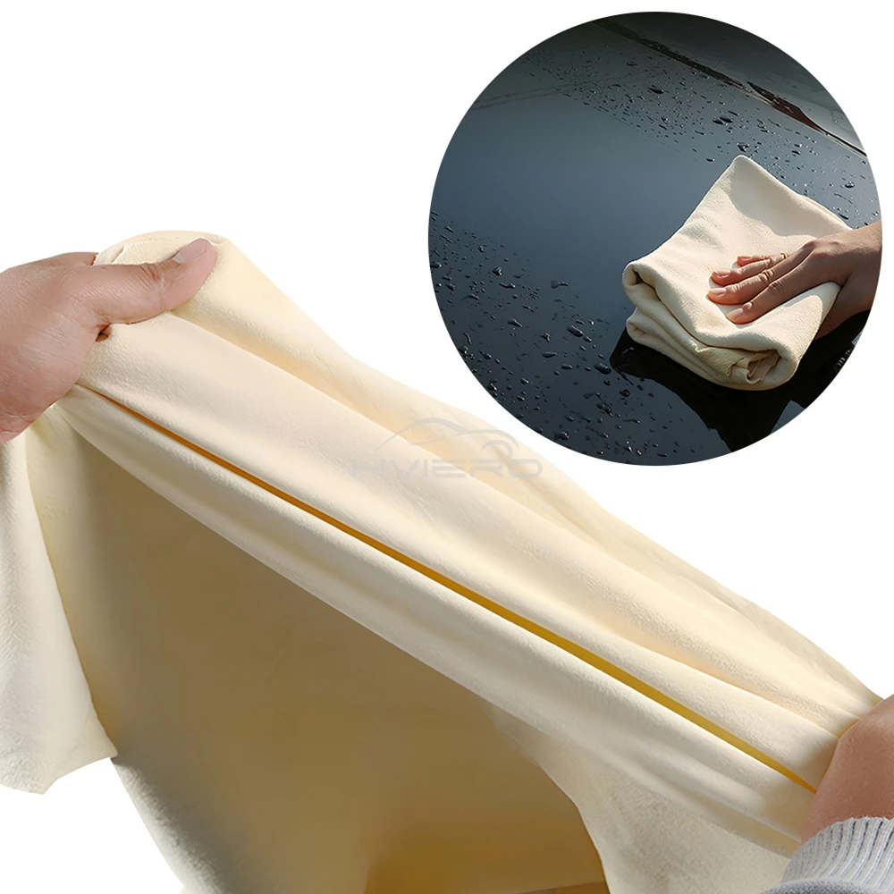 Reinigungstuch aus Wildleder, Hirschleder, für Auto, Auto, Motorrad, Fenster, Spiegel, lackierte Oberflächen, Reiniger, sauberes Öl, gegerbtes Leder – Detail 4