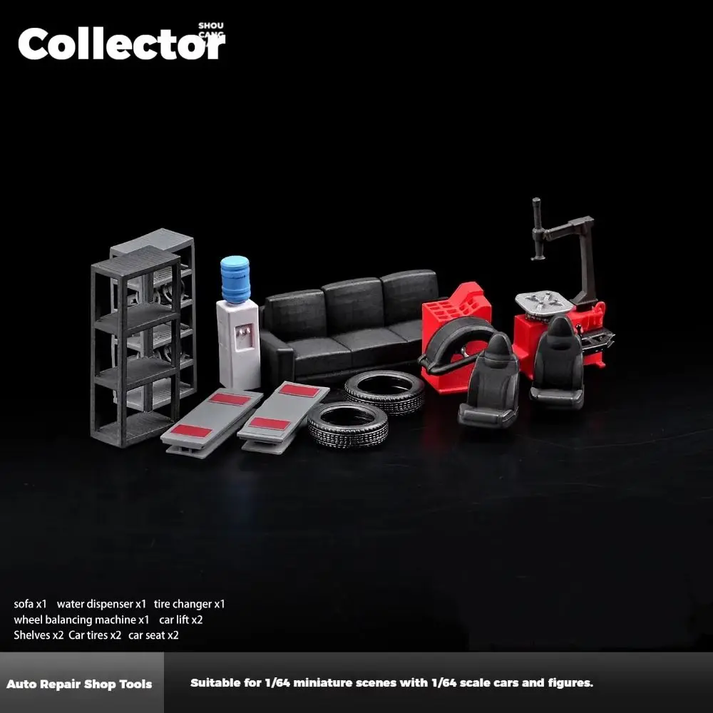 

1/64 масштабные инструменты для ремонта автомобиля, модель сборки, миниатюрная сцена, моделирование, инструменты для ремонта автомобиля, литой под давлением фон для дисплея автомобиля