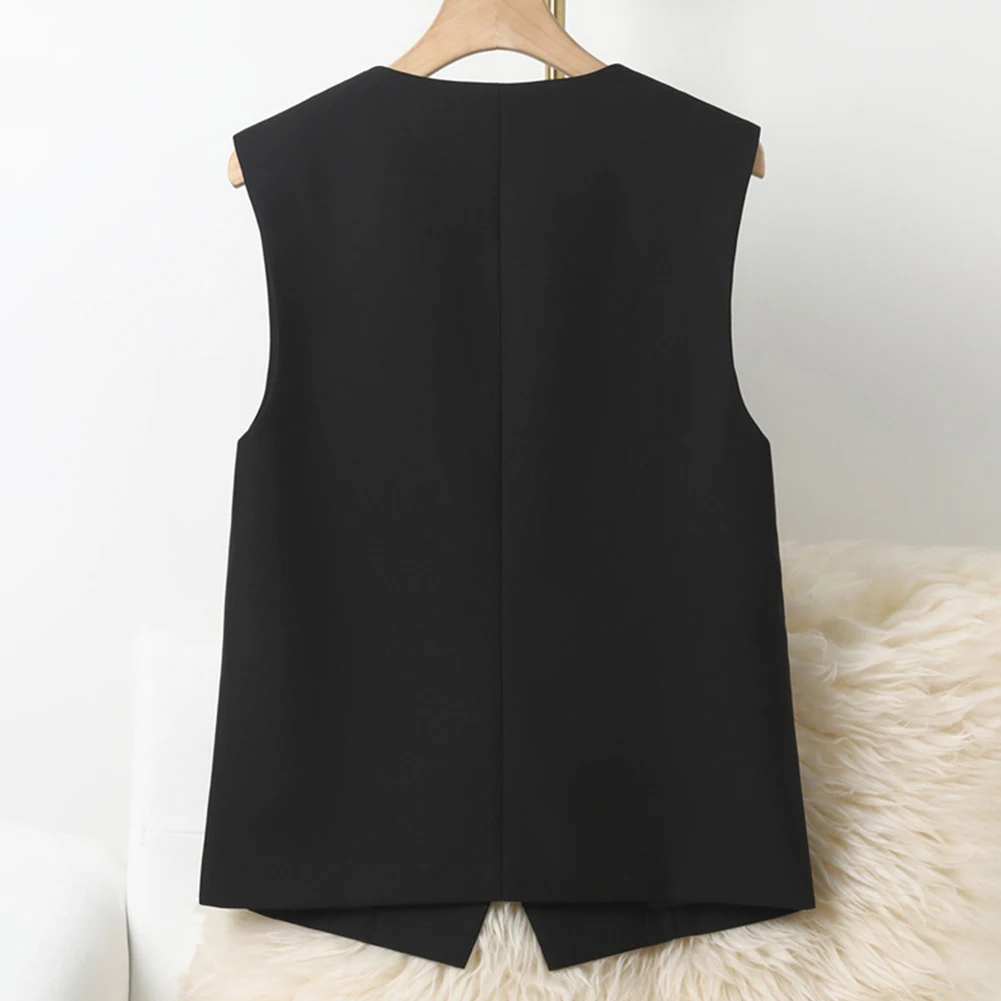 Summer Suit Vest Sleeveless Vest Jacket For Beach Vacation Outwear Polyester Fabric Blend Medium Stretch Material
