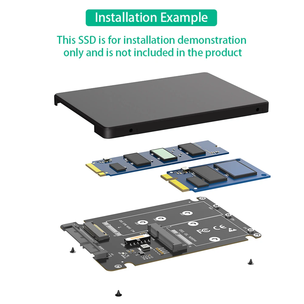 6Gbps M.2 NGFF B-Key & MSATA SSD To SATA 3.0 Adapter Card M.2 NGFF SSD To SATA 3.0 Converter Case Enclosure Hard Disk Adapter