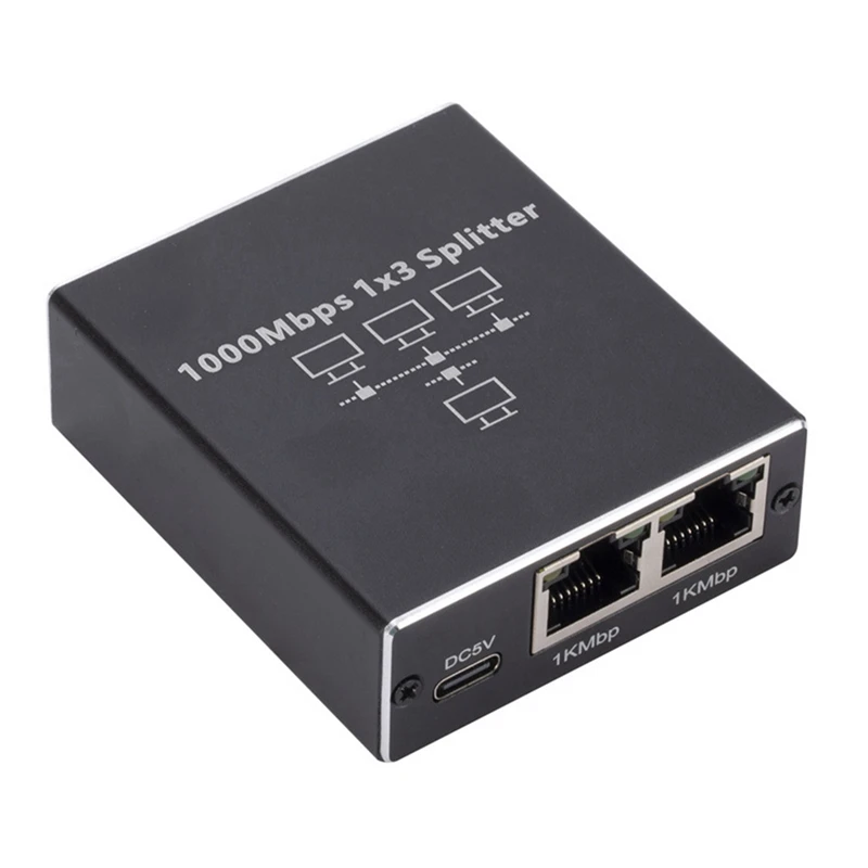 1000Mbps 1 To 3 Gigabit Ethernet Adapter RJ45 Splitter Lan Connector Internet Splitter LAN Splitter For PC TV