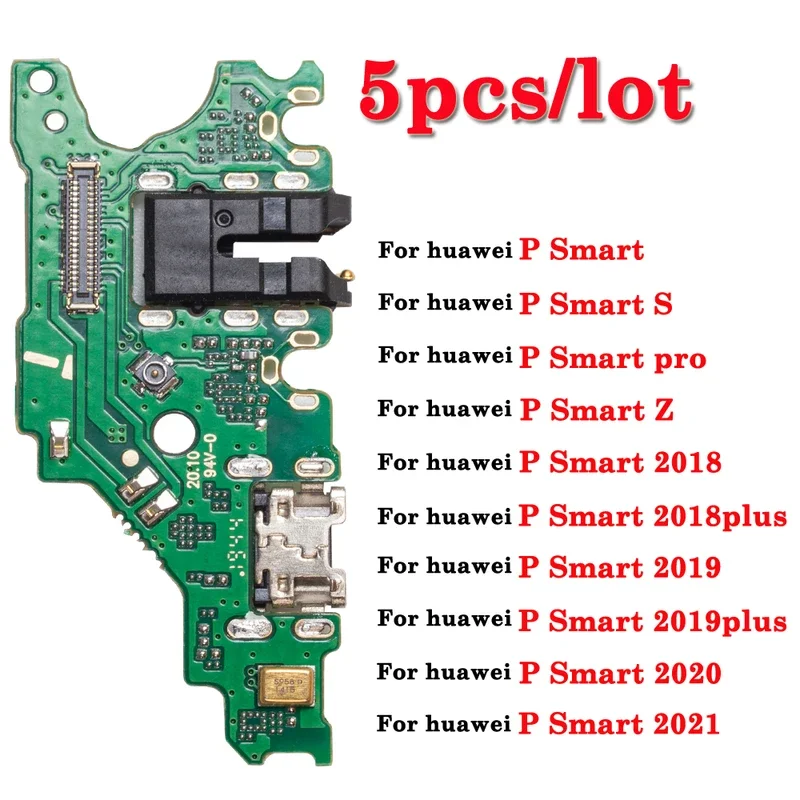 Pop 5 Pcs/lot Charging Port Dock Connector Flex Cable With MIC For Huawei P Smart Plus 2018 2019 2020 2020 Z S Pro USB Charger F