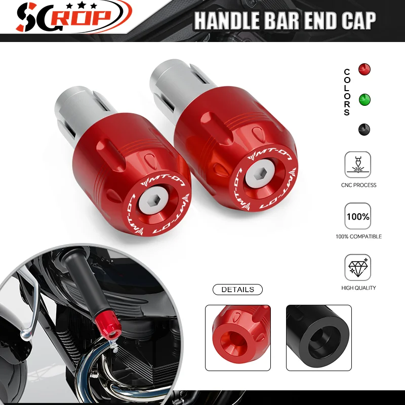 

Motorcycle Handle Bar Ends Grips For MT-01 MT-07 MT-09 MT-10 22mm Handlebar End Counterweight Plug Sliders mt01 mt07 mt09 mt10