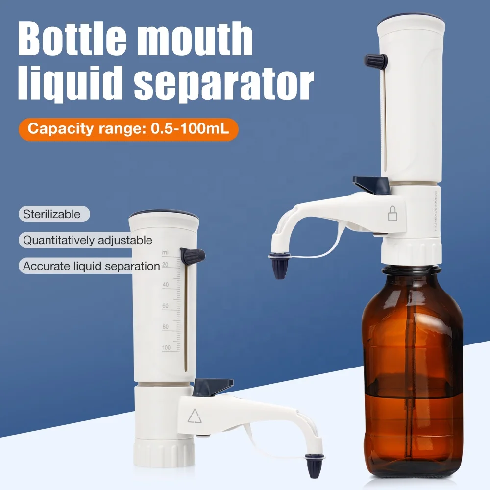 Manufacturer Laboratory Dispenser Mate-Pro 0.5-5ml Liquid Separator Plastic with Bottle Top Lab Convenient Liquid Distribution