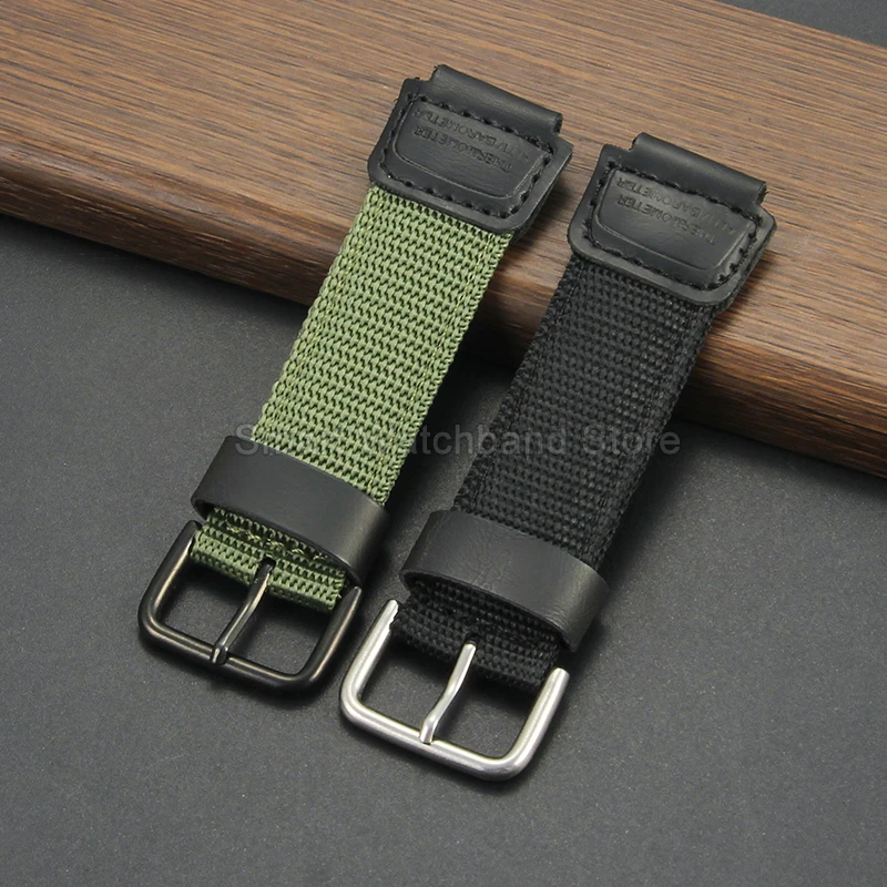 18x24 มม.ไนลอนคุณภาพสูงนาฬิกาอุปกรณ์เสริมสําหรับ Casio AE1200/1300 SGW300/400 MRW200 A158 ทนต่อการขัดถูกันน้ํา Watchband