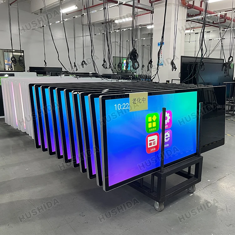HUSHIDA 43 Inch Interactive 4K  LCD Advertising Media Player Floor Standing Interactive Touch for Product Display Window