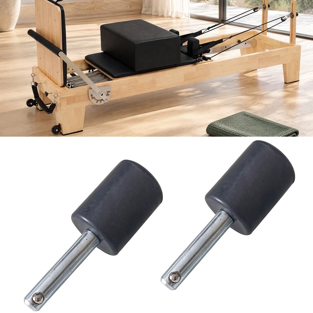 Limit Stop Post for Pilates Reformer Replacement 2 Pack Black TPE Cylindrical Body Steel Ball Tip 5cm 6cm Tower Chair Fit