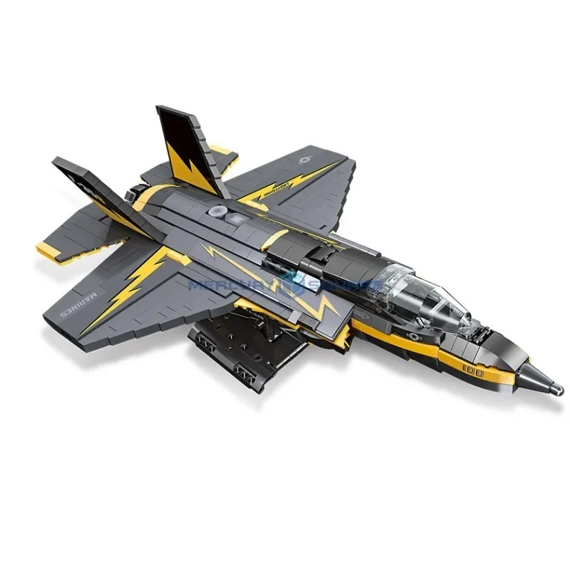 

F35 Fighter Model Building Blocks Modern Military Vehicle MOC 58092 Awacs Aircraft Plane Bricks High Tech Toy Gift Children Boys