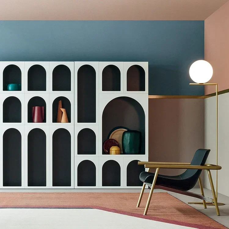 

Italian Bookcase Bookshelf Display Showcase Simple Modern Minimalist Storage