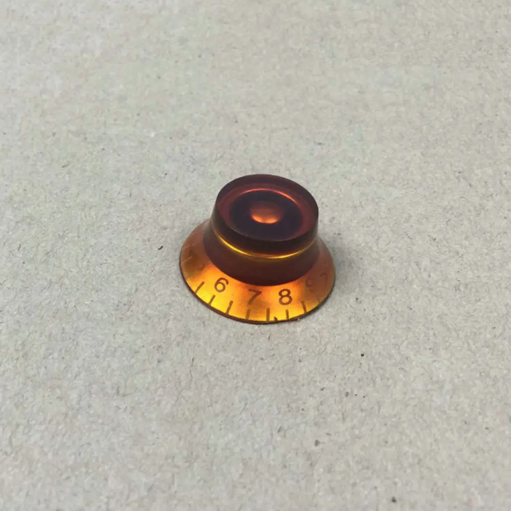 4Pcs Electric Guitar Knob Replacement Set with 10-Grid Digital Volume Scale Pointed Shape for Amp Effect Pedal Control Plastic