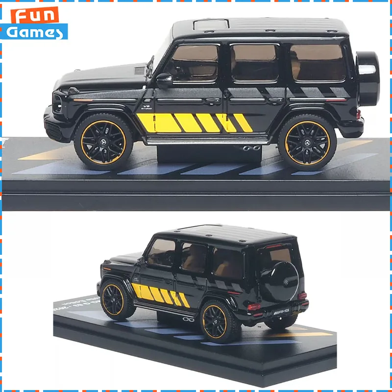 Original Almost Real Box 1:64 2020 Mercedes-Benz AMG G63 Black G-Class Off-Road Alloy Car Model Ornament Gift Favorite Collect