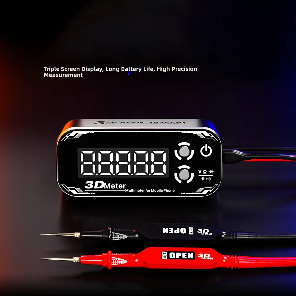 Capacitance Meter Digital Multimeter Aerospace Aluminum Alloy Body Triple Synchronous Display Multimeter Electronics Workshop