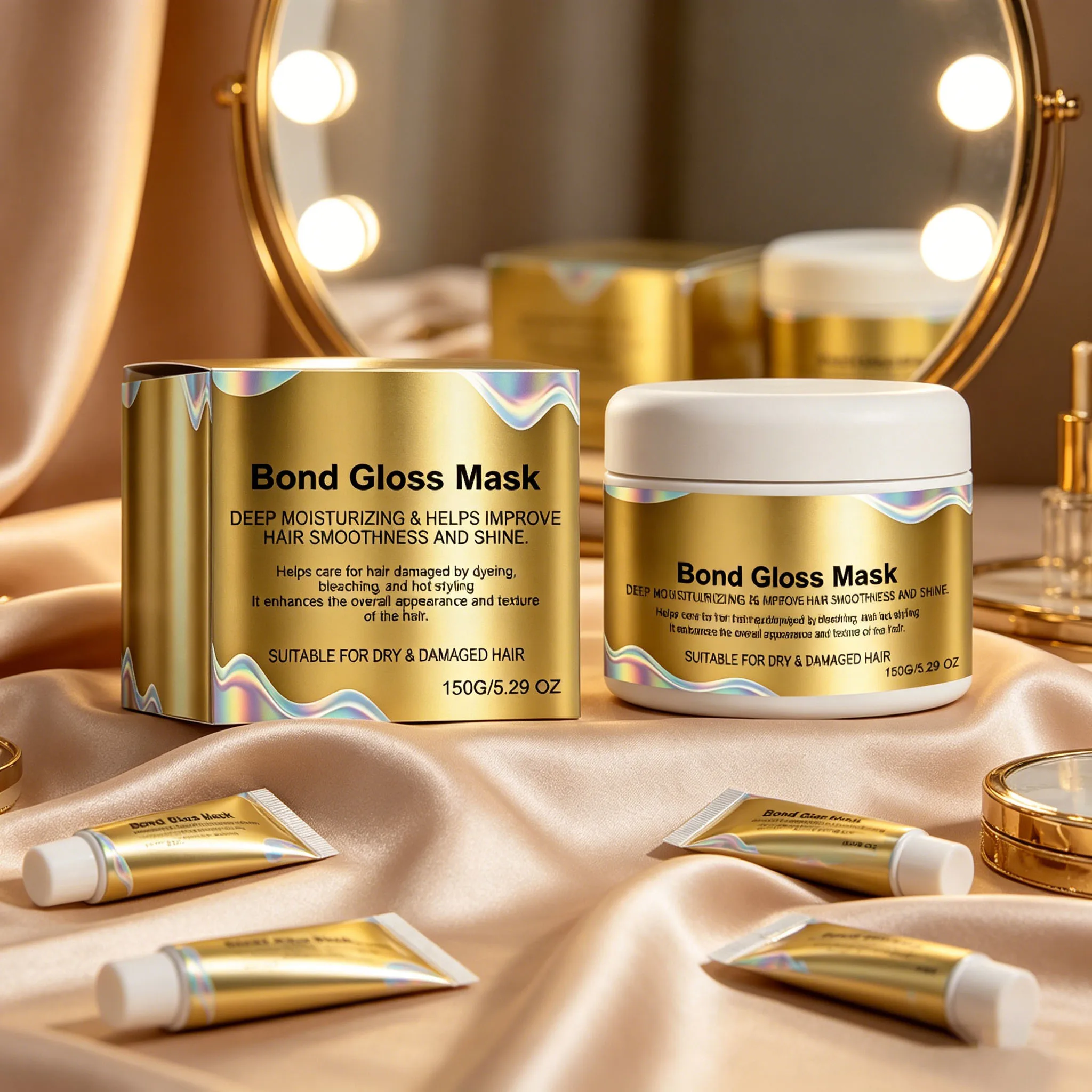 ﻿Bond Gloss Hair Mask Reduce Split Ends Repair Dry Damaged Hair Bleached Anti-Frizz Nourishing Deep Moisturizing Smooth Hair